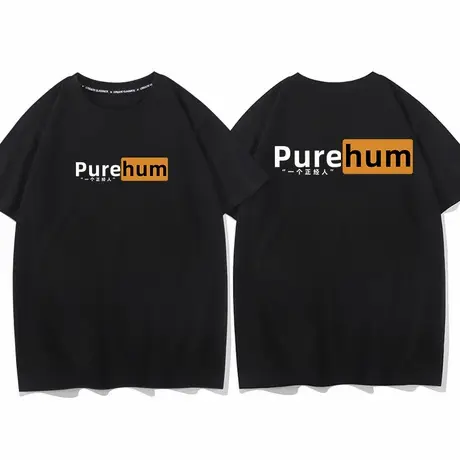 秀洛purehum 一个正经人夏季恶搞短袖T恤纯棉宽松打底衫半袖衣服商品大图