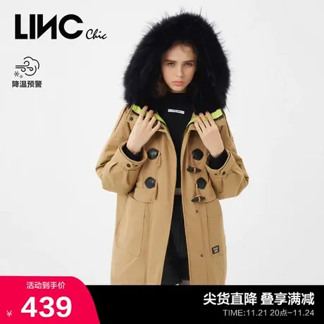 LINCCHIC金羽杰羽绒服女复古派克服中长款羽绒服女冬季2044341Y商品大图