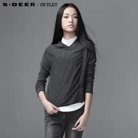 sdeer圣迪奥春女装宽松休闲两件套针织衫毛衣3383549图片