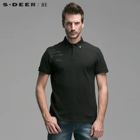 S.Deer/He【惠】圣迪奥纯色男士POLO衫T恤H14270129图片