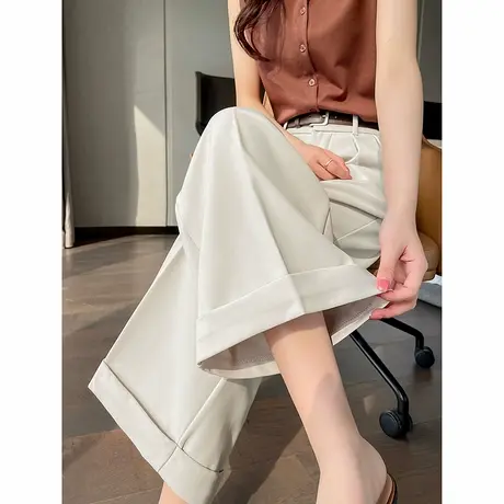 时尚气质休闲百搭春季西装裤女士2025年春季长款直筒显瘦裤子商品大图