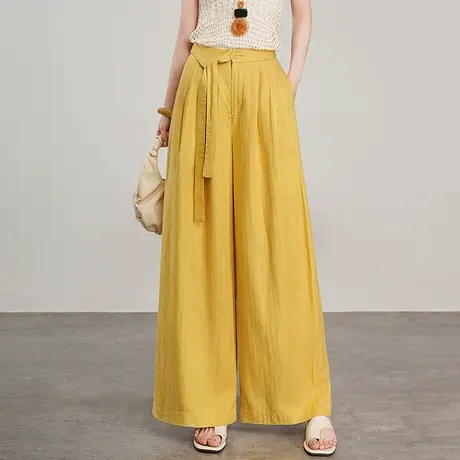 时尚阔腿裤大脚裤女夏季2025新款高腰宽松垂感裙裤薄款垂感休闲裤商品大图