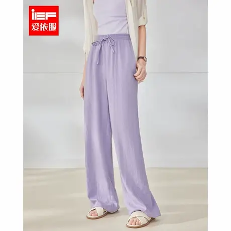 IEF/爱依服长裤2025夏季新款韩版简约休闲慵懒风百搭显瘦阔腿裤商品大图