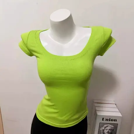 版型超好~色系好看！修身百搭圆领短袖t恤女弹力亲肤基础款上衣夏图片