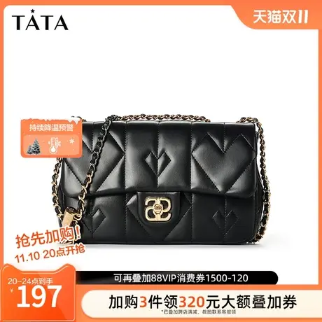 Tata/他她2023冬商场同款时尚百搭纯色单肩斜挎包女新款X2983DX2商品大图