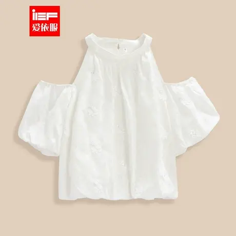 IEF/爱依服2025夏季新款法式精致小女人气质通勤百搭露肩设计上衣商品大图