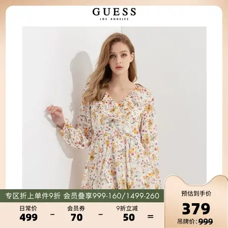 GUESS 女士舒适通勤碎花连衣裙-W2PK0LW35Y3商品大图