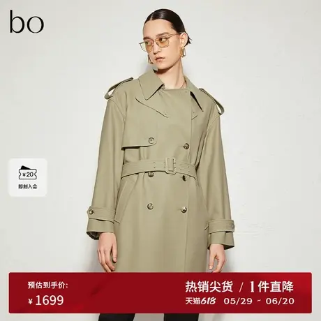 【100%羊毛】播商场同款黑标系列中长款24秋宽松风衣BDR3FD2327商品大图