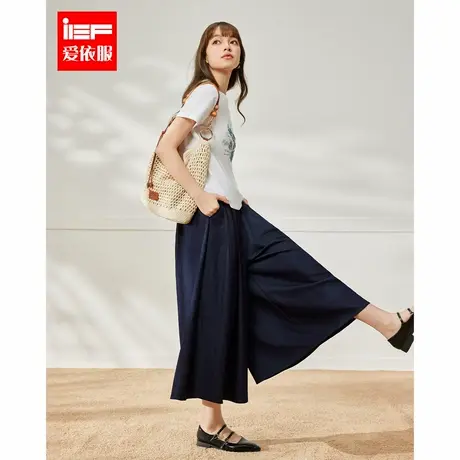 IEF/爱依服裤子2025夏季新款韩版文艺休闲慵懒风宽松百搭阔腿裤商品大图