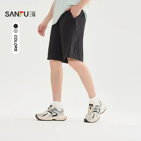 三福2025夏季男士户外运动风中裤 休闲宽松橡筋腰裤子503501图片
