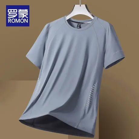 罗蒙男士t恤短袖2024新款速干衣男夏季冰丝运动上衣男装大码夏装T图片