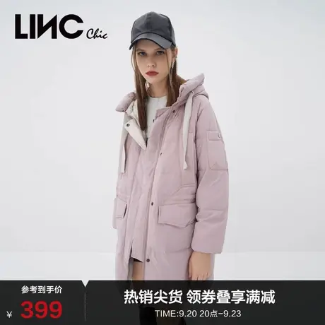 LINCCHIC金羽杰羽绒服女学院风中长款羽绒服女冬季外套944438图片