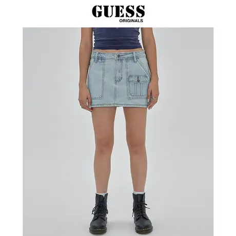 【38上新季】GUESSOriginals女设计感时尚牛仔水洗半身裙商品大图