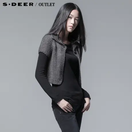 sdeer圣迪奥专柜正品女春装可爱针织短袖开衫3381672图片