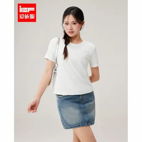 IEF/爱依服2025春季新款时尚韩系休闲风大码显瘦百搭小众T恤图片