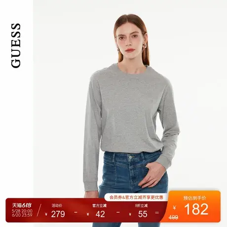 GUESS男女同款经典通勤百搭长袖圆领T恤-MO3K9452图片