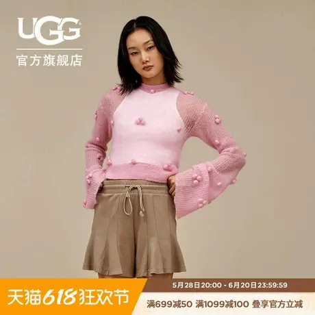 UGG春季新款女士时尚舒适纯色松紧腰抽绳宽松休闲短裤 1167386商品大图