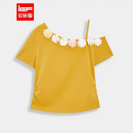 IEF/爱依服T恤2025夏季新款纯欲精致感性感女人味气质露肩短上衣图片