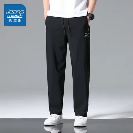 E5真维斯男装2025夏季新款 男款时尚显瘦合身九分抽绳休闲裤图片