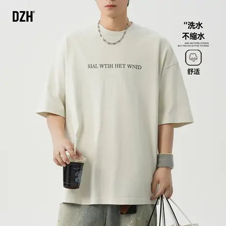 男士纯棉宽松t恤男2025新款夏季男装情侣装上衣半袖男款潮牌短袖商品大图