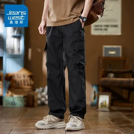 KZ真维斯夏季薄款工装速干直筒休闲裤男士冰丝透气凉感男裤子夏天商品大图