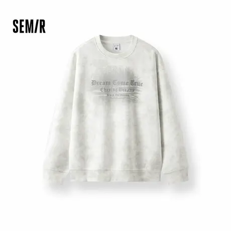 [商场同款]森马卫衣男做旧复古个性印花上衣2025新款秋装情侣小众图片