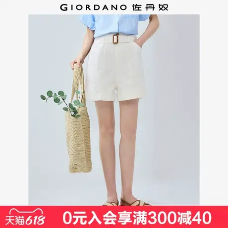 【商场同款】佐丹奴牛仔短裤女配腰带破骨宽松高腰裤子女05405212图片