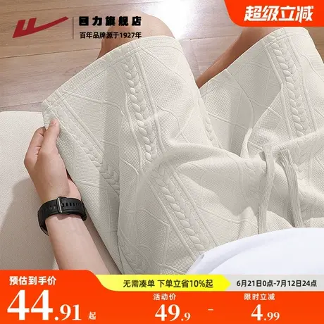 回力短裤男夏季2025新款潮牌提花五分裤子男款外穿运动休闲中裤K图片