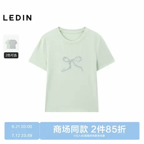 【商场同款】乐町蝴蝶结短袖T恤夏季新款正肩短袖上衣C1CNF2739图片