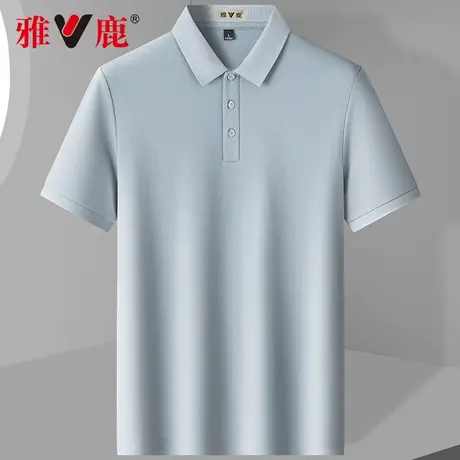 【桑蚕丝】雅鹿短袖polo衫男爸爸装2024夏季新款商务休闲速干t恤商品大图