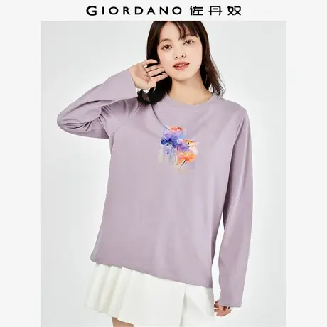 佐丹奴T恤女装纯棉印花圆领长袖T恤 69393306商品大图