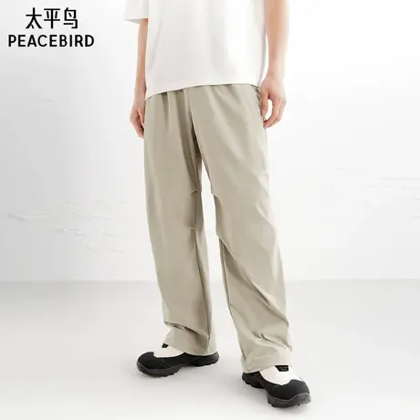 【商场同款】太平鸟男装刺绣休闲裤25秋新款伞兵裤潮流B2GLF3226商品大图