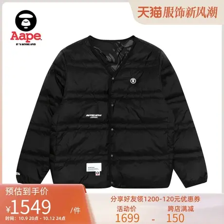 Aape旗舰店男装秋冬双面穿猿颜徽章字母迷彩羽绒服外套7631XXL图片