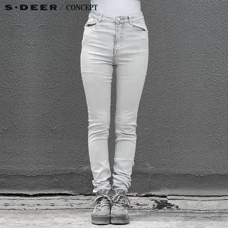 S·DEER＼CONCEPT【新品】圣迪奥斑驳水洗弹力牛仔长裤 S15280858图片