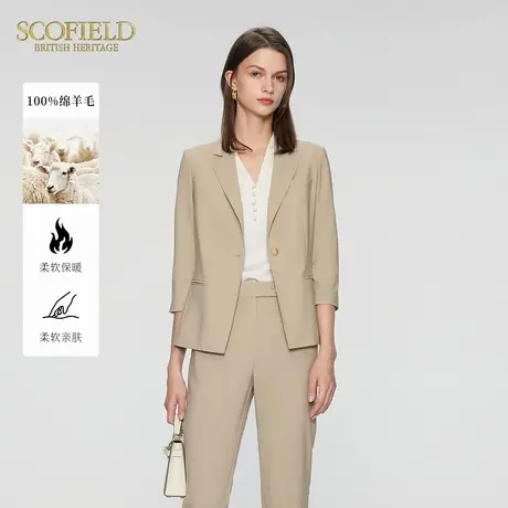 【100%羊毛】Scofield女装一粒扣七分袖西装外套夏季西装商品大图