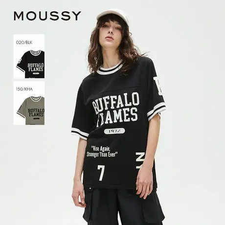 MOUSSY 2025夏季新品街头篮球风字母印花短袖T恤女028ISA90-2001图片