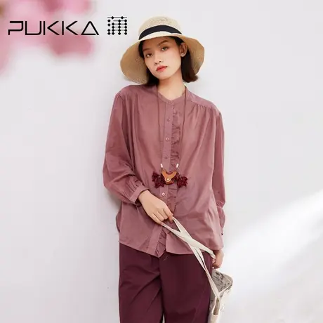 蒲PUKKA 原创设计女装春夏长袖棉衬衫商品大图