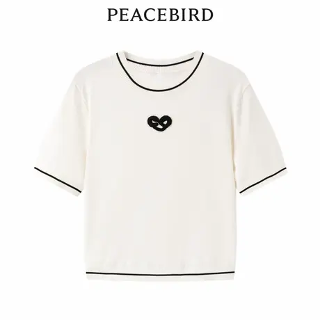 【商场同款】太平鸟女装年夏季新款撞色短款线套衫A3EED2F04商品大图