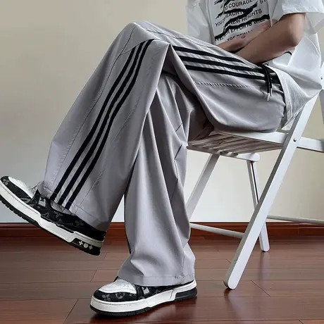 夏季冰丝裤子男2025新款潮牌青少年初高中学生大童薄款夏天运动裤图片