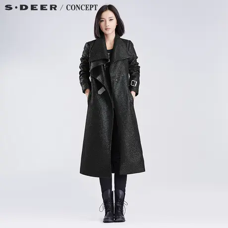 sdeer圣迪奥2018秋大衣中长款学生显瘦风衣外套S16381841图片