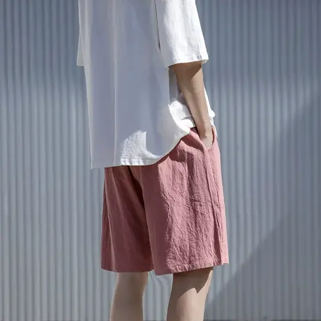 男士短裤男夏季薄款宽松大码速干纯棉大裤衩运动休闲五分沙滩裤子商品大图