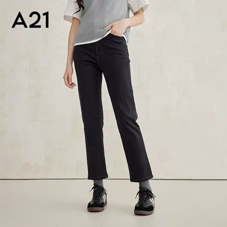 女装高弹高腰小直筒九分牛仔裤商品大图