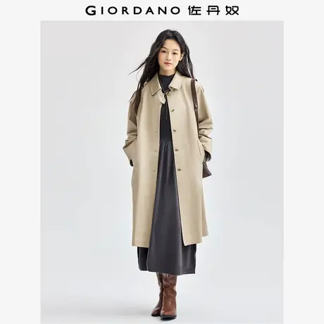 佐丹奴外套女装纯棉磨毛拼接袖口翻领梭织风衣外套 05374686商品大图
