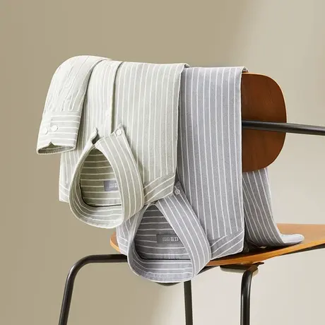 【商场同款】红豆弹力牛津纺衬衫男春夏纹休闲长袖衬衣商品大图