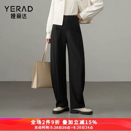 娅丽达弯刀裤黑色运动香蕉裤女春季裤子2025新款休闲裤卫裤阔腿裤商品大图