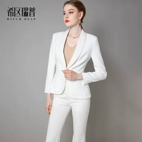 希区瑞普高端法式外套女翻领气质修身短款职业西装商务通勤工作服图片