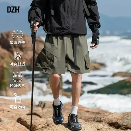 男士速干工装短裤男夏薄款军绿色工装裤大口袋机能裤子五分裤男款图片