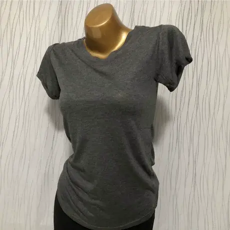 2024夏季薄款微透修身显瘦短袖T恤女圆领超薄简约内搭性感打底衫图片