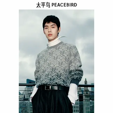 【商场同款】太平鸟男装 2025年春季新款潮流渐变毛衣男B2EBF1125图片