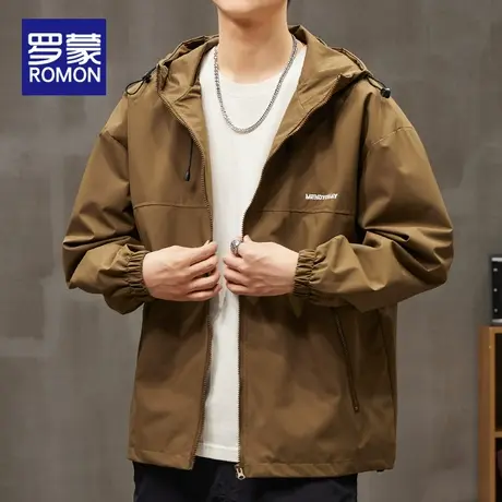 罗蒙男士夹克秋冬季2025新款宽松潮流连帽百搭休闲防风外套上衣男图片